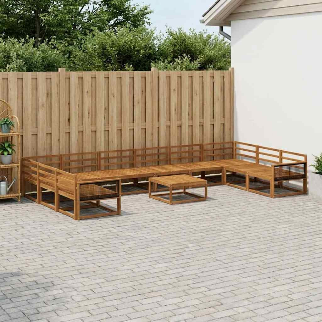 vidaXL Outdoor-Sofagarnitur 11 pcs Natur Massivholz Akazie