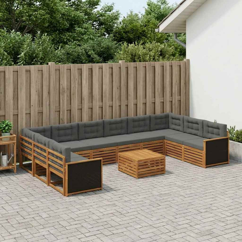 vidaXL Sofagarnituren mit Kissen 11 pcs Massivholz Akazie