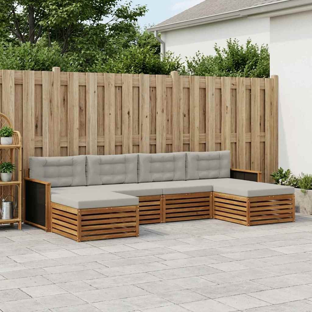 vidaXL Sofagarnituren mit Kissen 6 pcs Massivholz Akazie