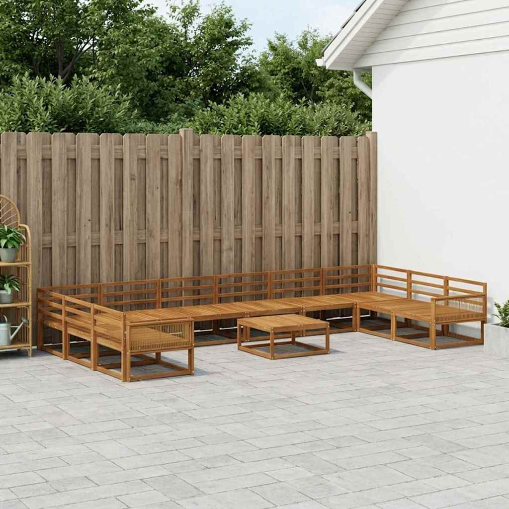 vidaXL Outdoor-Sofagarnitur 11 pcs Natur Massivholz Akazie