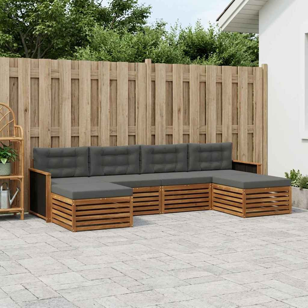 vidaXL Sofagarnituren mit Kissen 6 pcs Massivholz Akazie