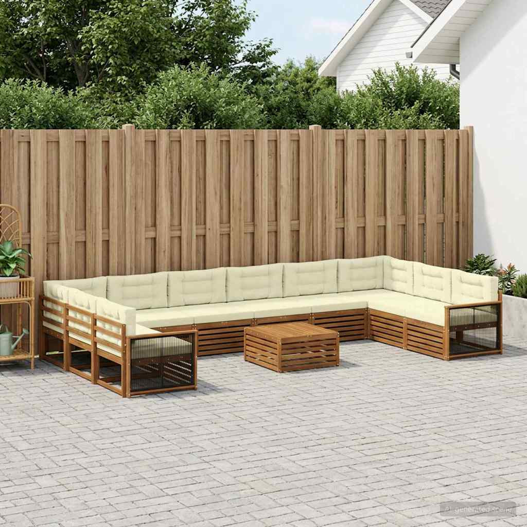 vidaXL Sofagarnituren mit Kissen 11 pcs Massivholz Akazie