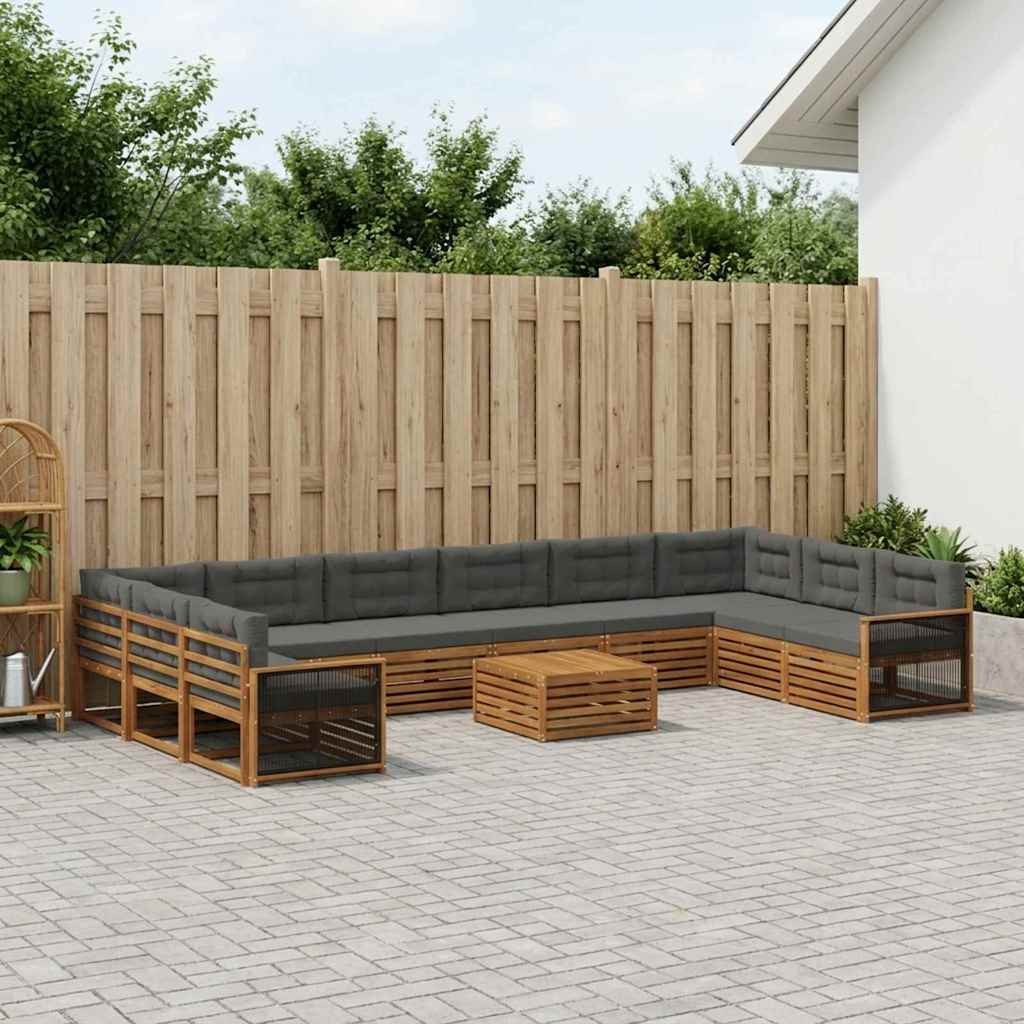 vidaXL Sofagarnituren mit Kissen 11 pcs Massivholz Akazie