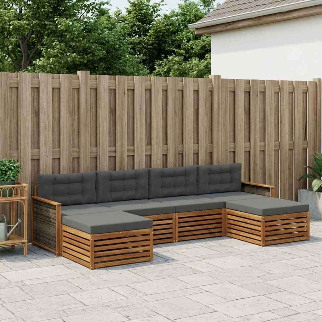 vidaXL Sofagarnituren mit Kissen 6 pcs Massivholz Akazie