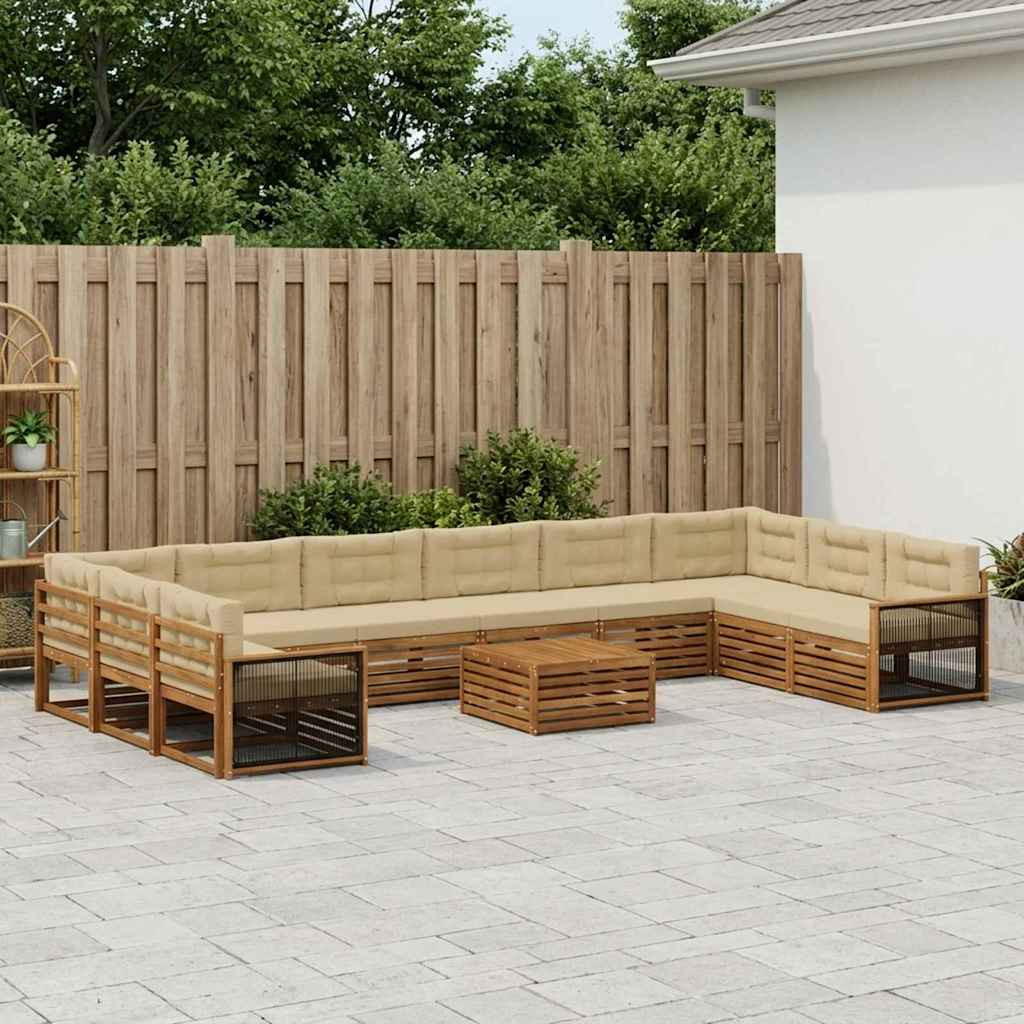 vidaXL Sofagarnituren mit Kissen 11 pcs Massivholz Akazie
