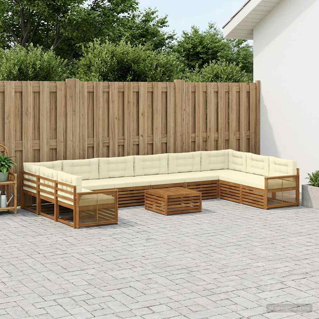 vidaXL Sofagarnituren mit Kissen 11 pcs Massivholz Akazie