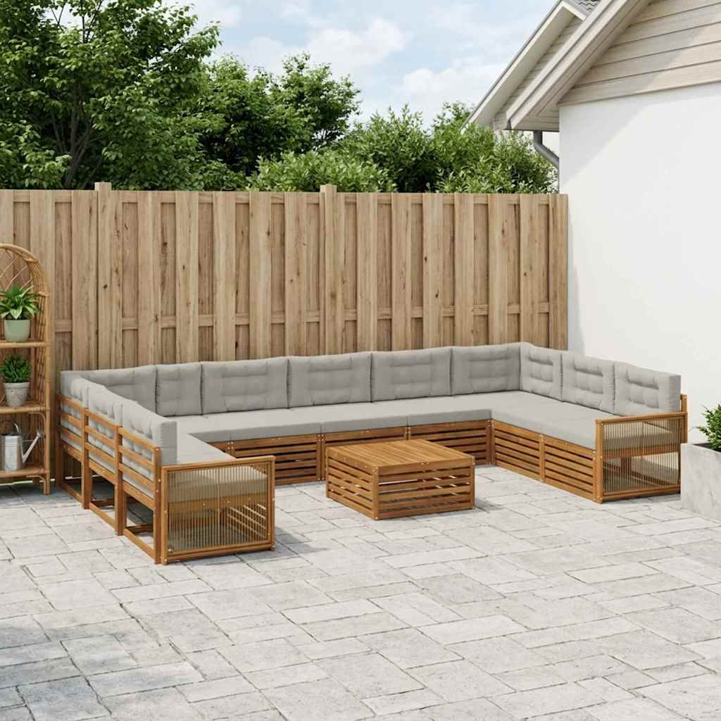 vidaXL Sofagarnituren mit Kissen 11 pcs Massivholz Akazie