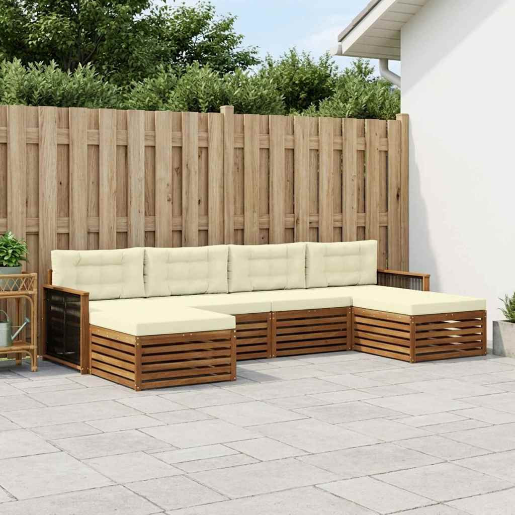 vidaXL Sofagarnituren mit Kissen 6 pcs Massivholz Akazie