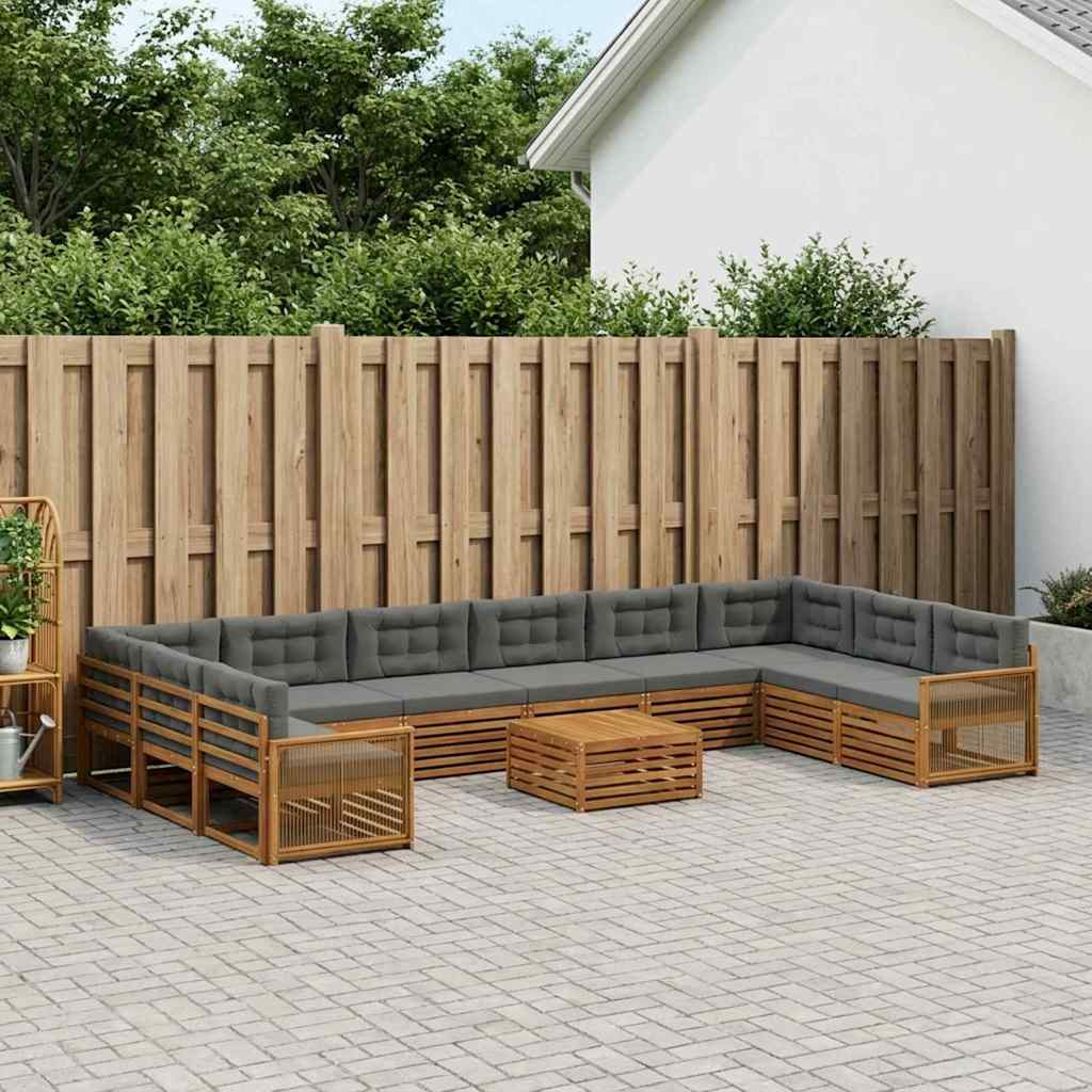 vidaXL Sofagarnituren mit Kissen 11 pcs Massivholz Akazie
