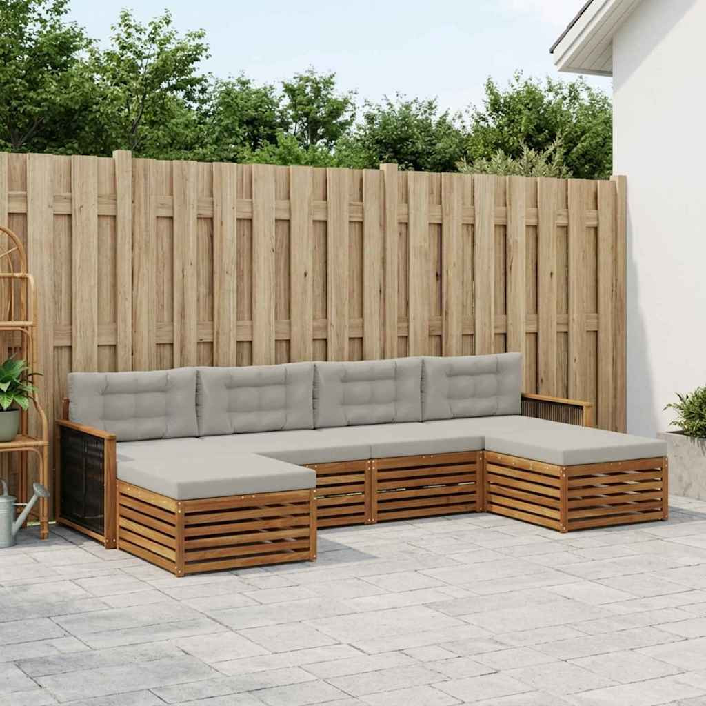 vidaXL Sofagarnituren mit Kissen 6 pcs Massivholz Akazie