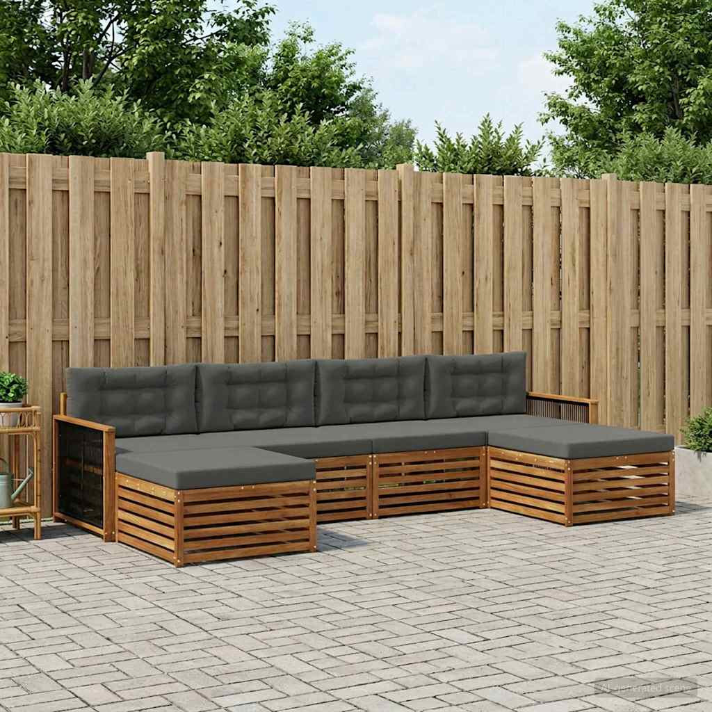 vidaXL Sofagarnituren mit Kissen 6 pcs Massivholz Akazie