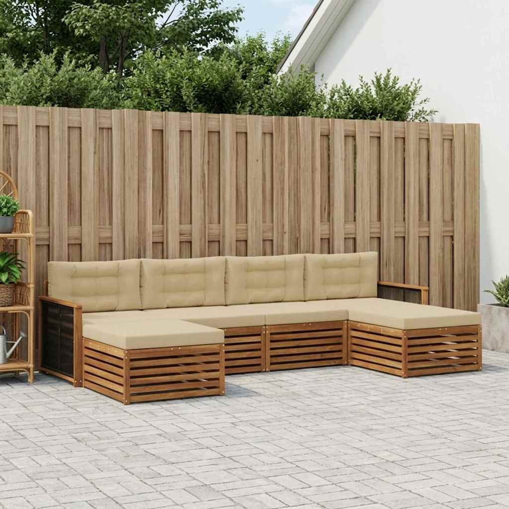 vidaXL Sofagarnituren mit Kissen 6 pcs Massivholz Akazie