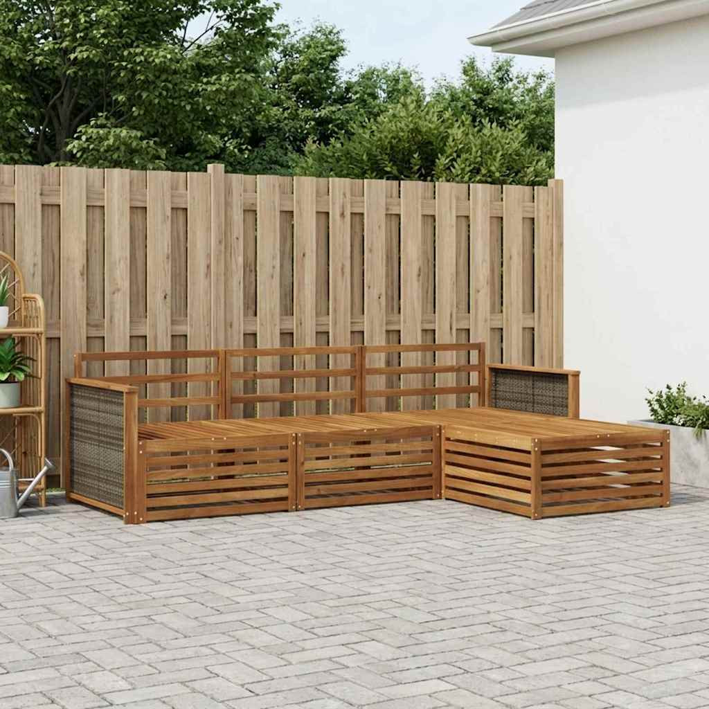 vidaXL Outdoor-Sofagarnitur Natur 249,5 x 162,5 x 73 cm