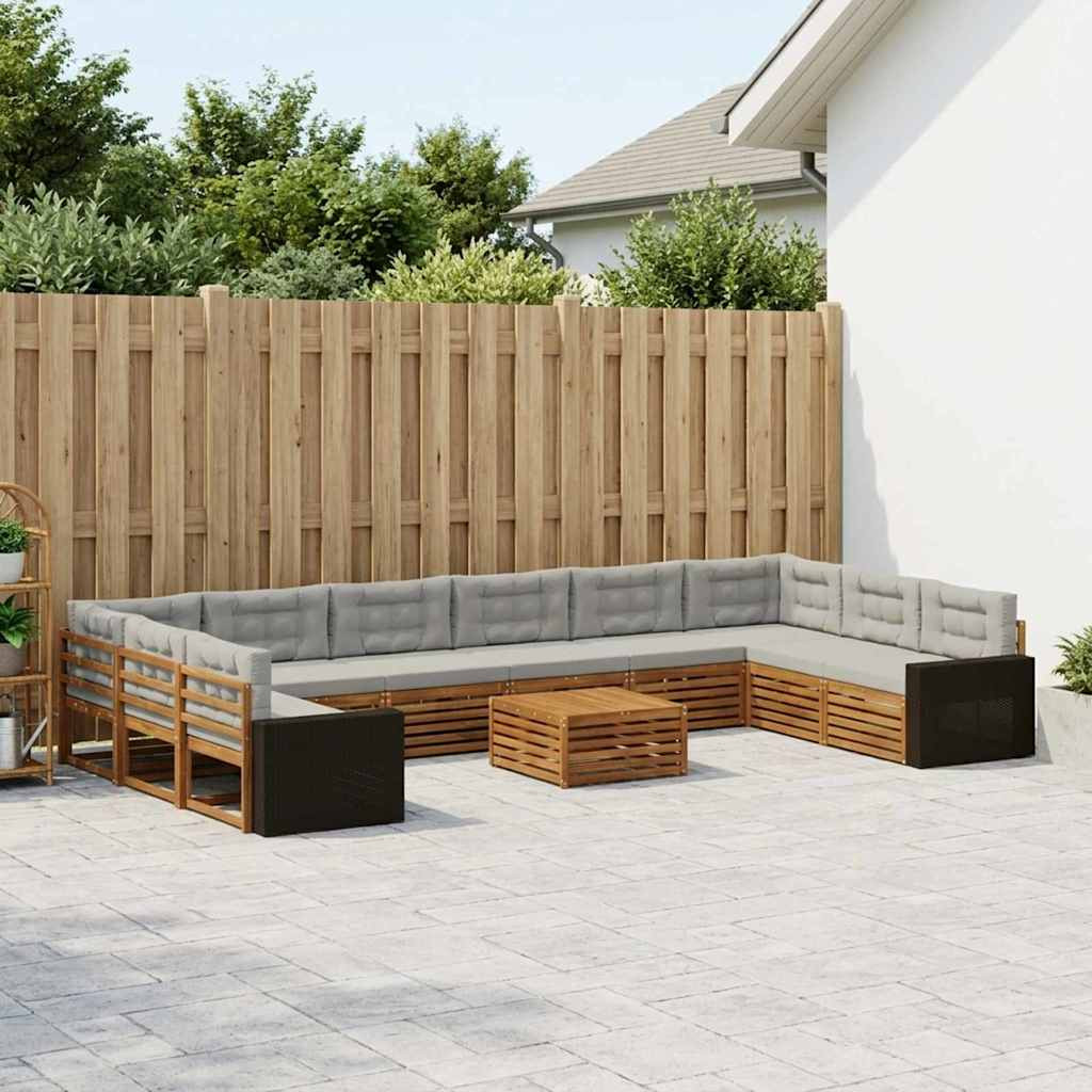 vidaXL Sofagarnituren mit Kissen 11 pcs Massivholz Akazie