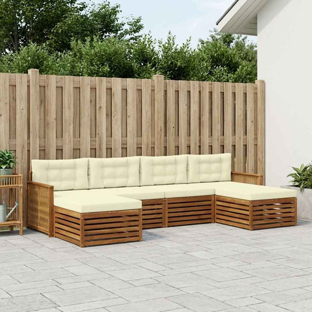 vidaXL Sofagarnituren mit Kissen 6 pcs Massivholz Akazie