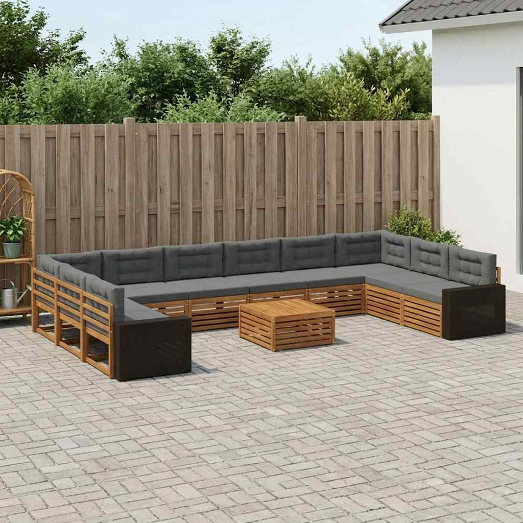 vidaXL Sofagarnituren mit Kissen 11 pcs Massivholz Akazie