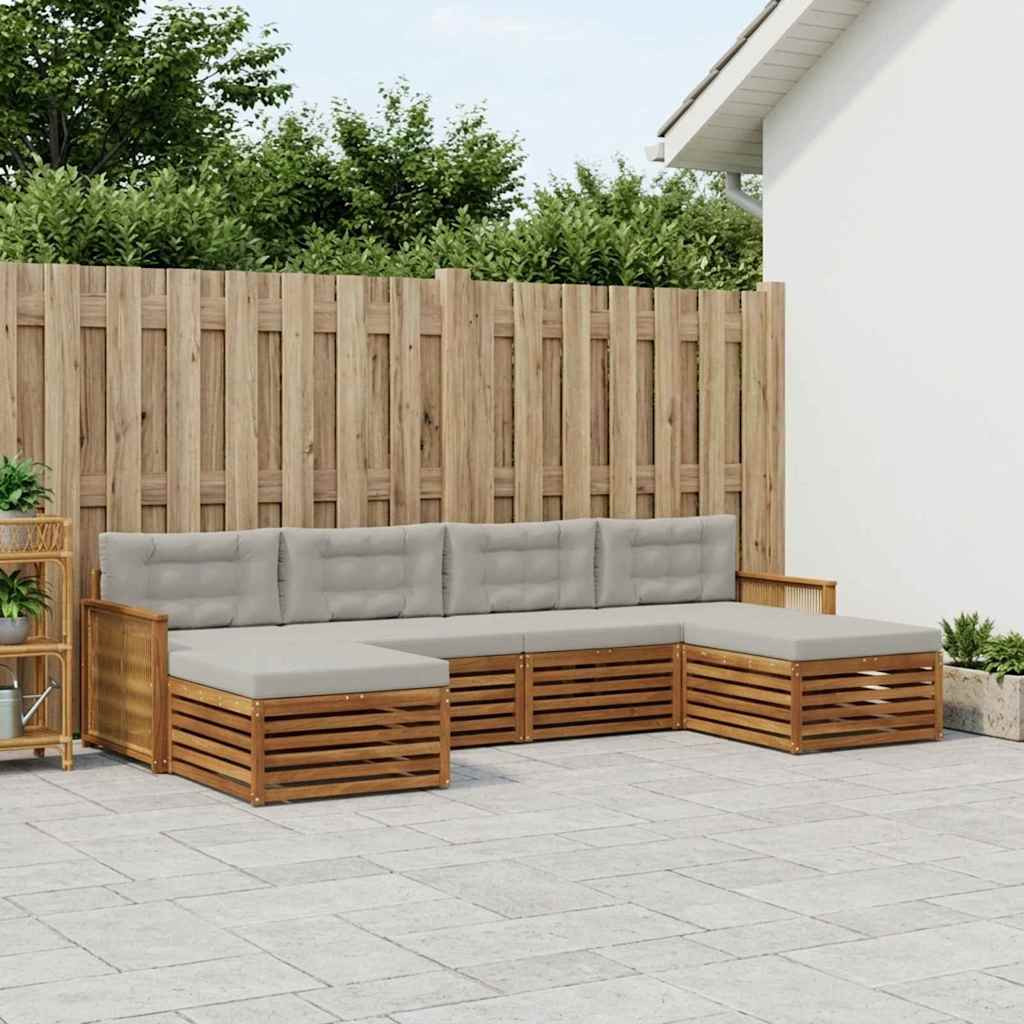 vidaXL Sofagarnituren mit Kissen 6 pcs Massivholz Akazie