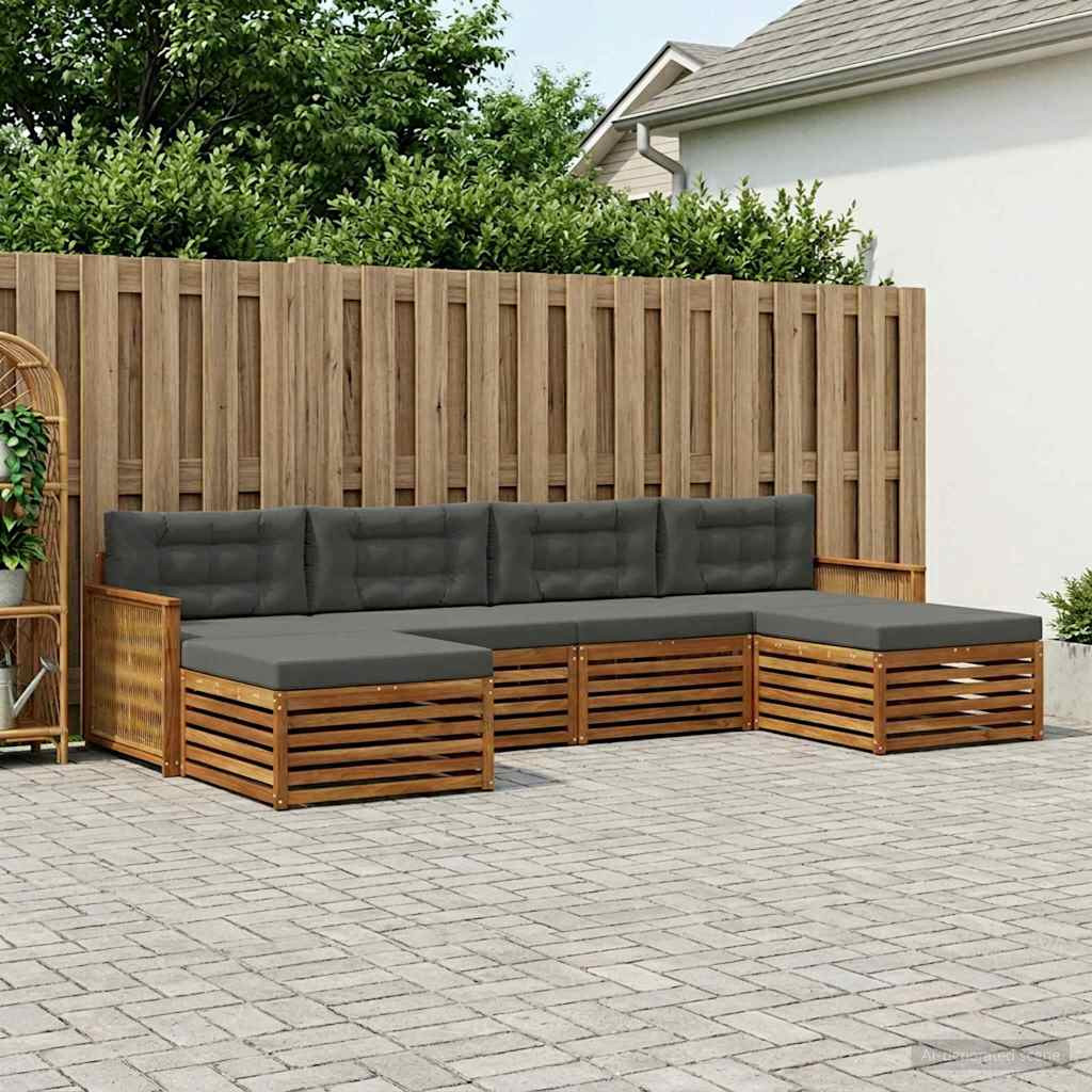 vidaXL Sofagarnituren mit Kissen 6 pcs Massivholz Akazie