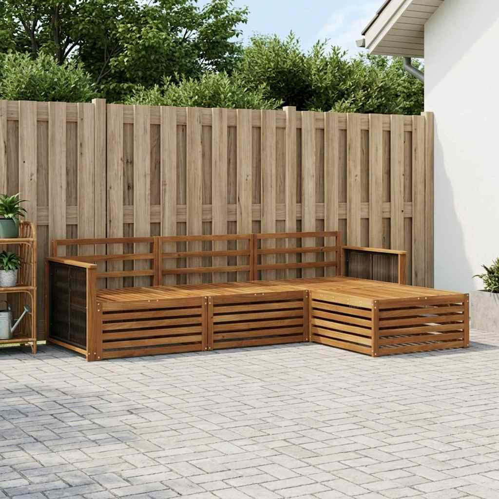 vidaXL Outdoor-Sofagarnitur Natur 249 x 162,5 x 73 cm