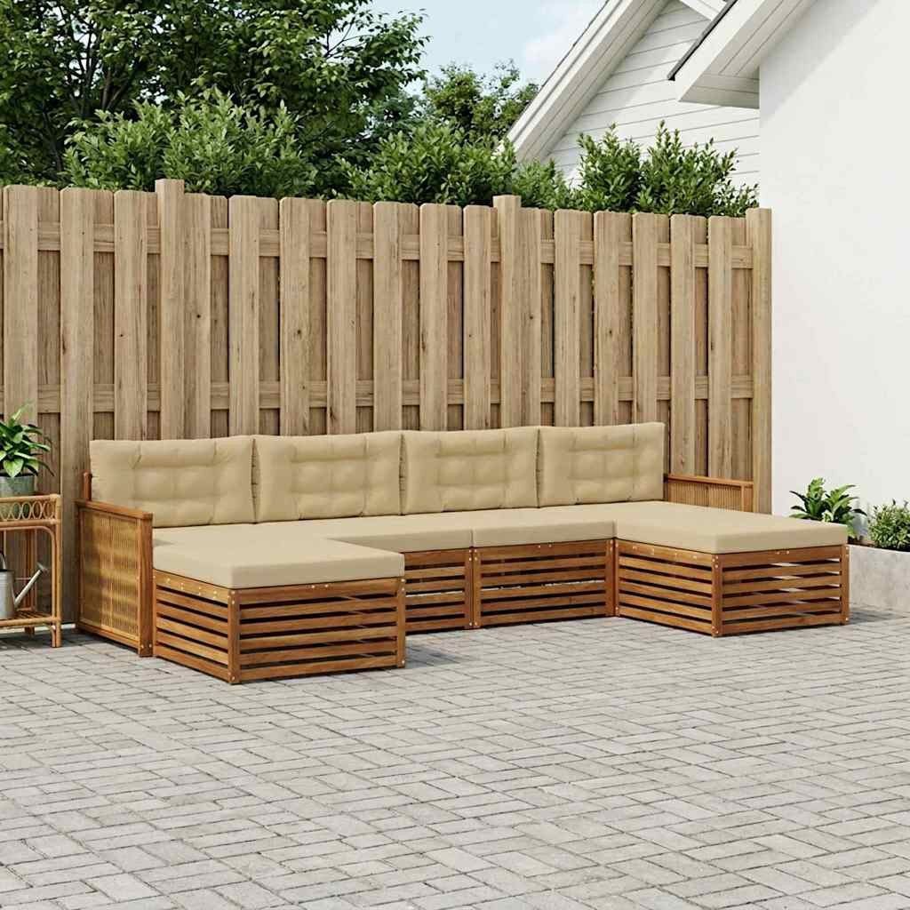 vidaXL Sofagarnituren mit Kissen 6 pcs Massivholz Akazie