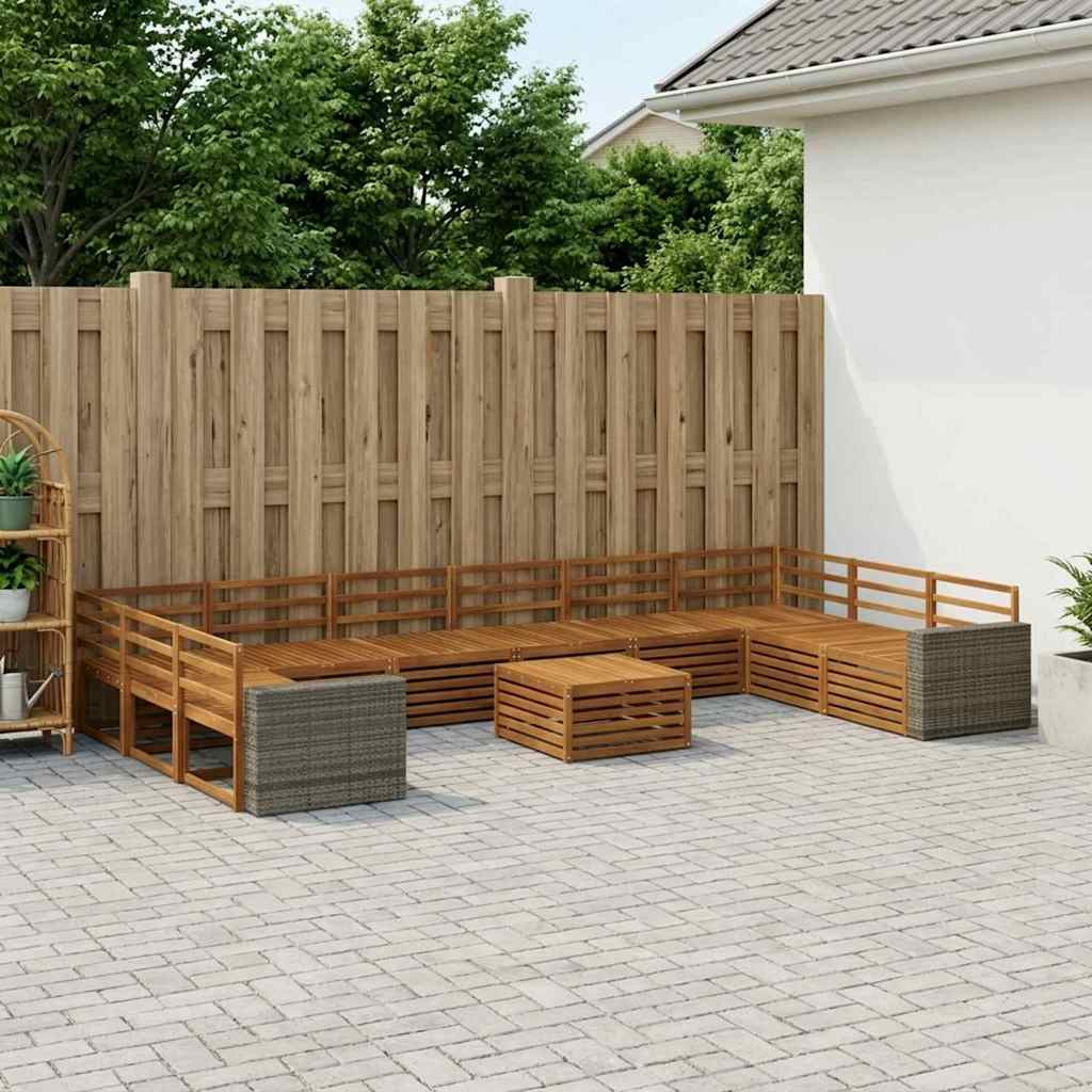 vidaXL Sofagarnituren 11 pcs Massivholz Akazie