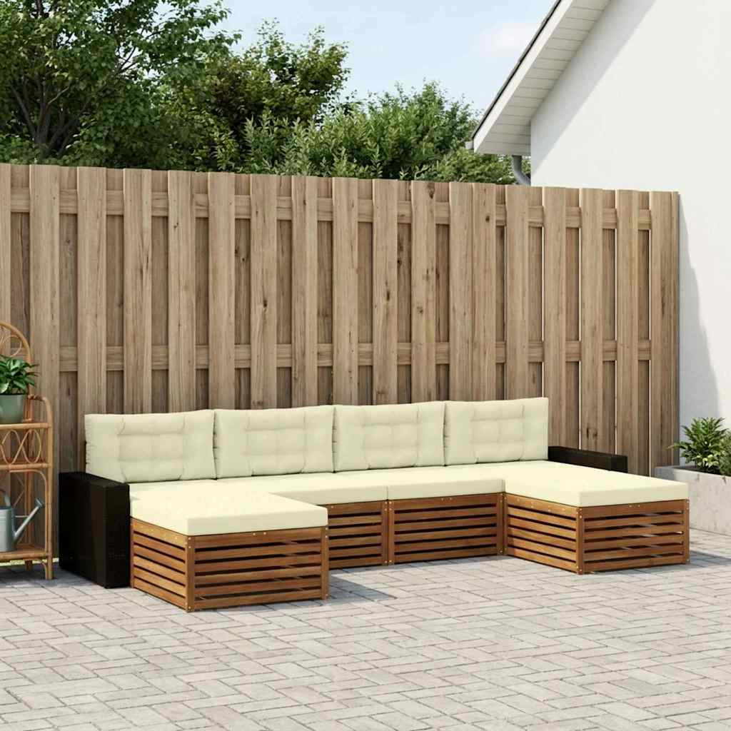 vidaXL Sofagarnituren mit Kissen 6 pcs Massivholz Akazie
