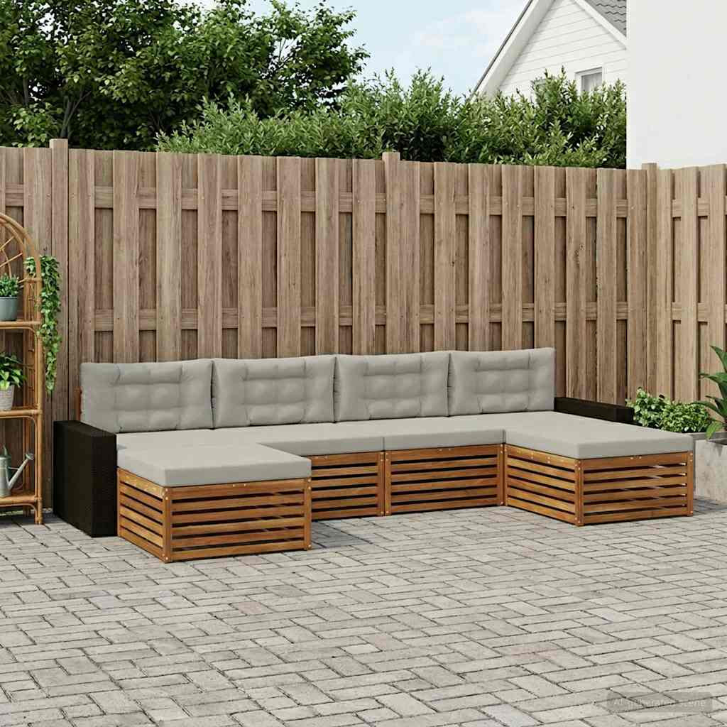 vidaXL Sofagarnituren mit Kissen 6 pcs Massivholz Akazie