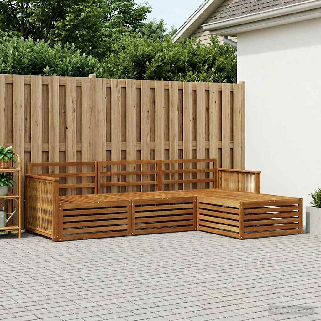 vidaXL Outdoor-Sofagarnitur Natur 249 x 162,5 x 73 cm