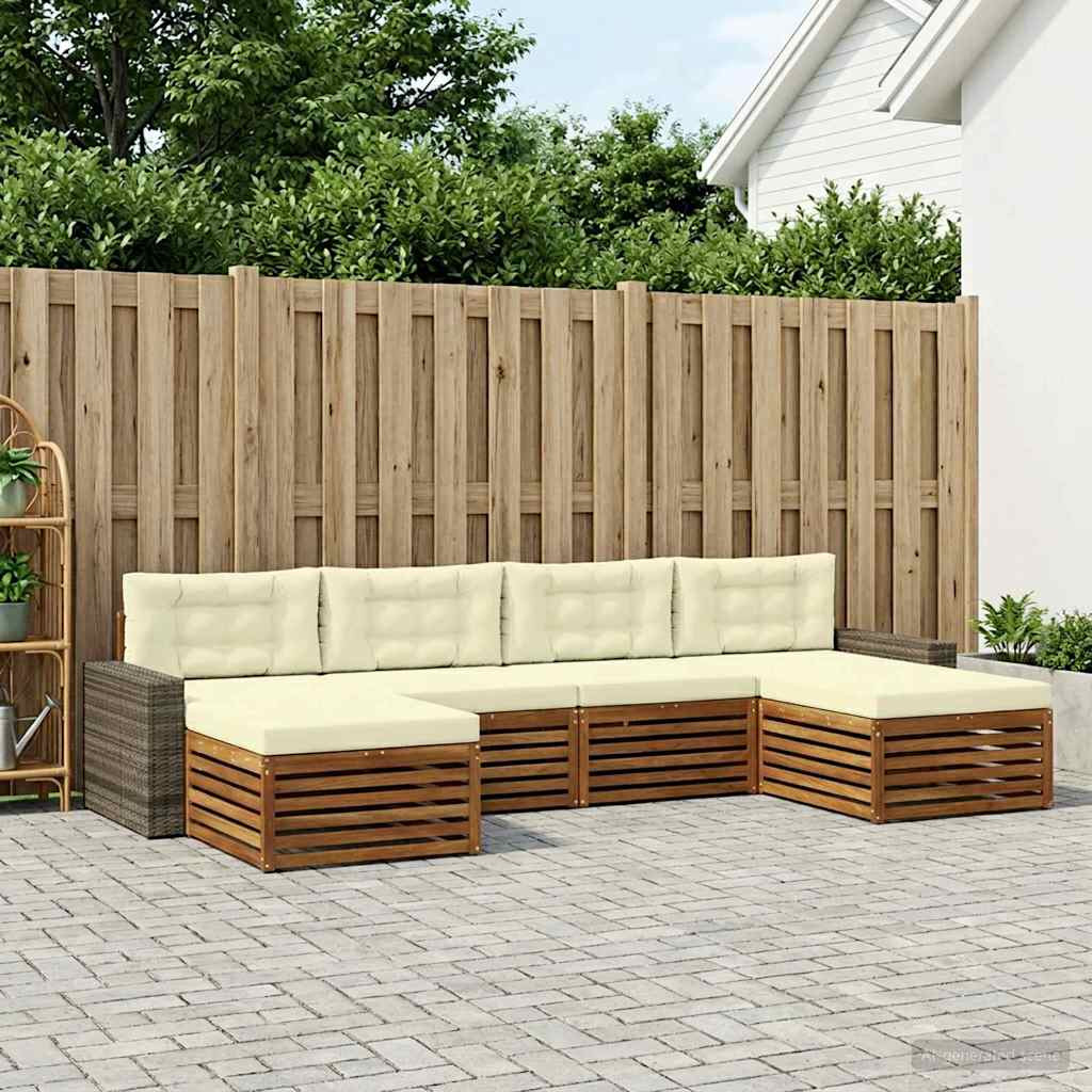 vidaXL Sofagarnituren mit Kissen 6 pcs Massivholz Akazie