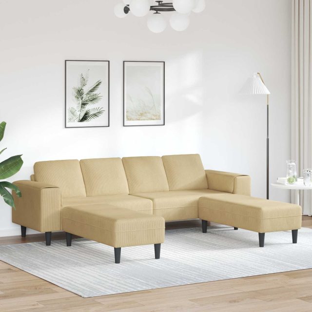 vidaXL Sofa Grau-Grün 250 x 188 x 76 cm Cordstoff