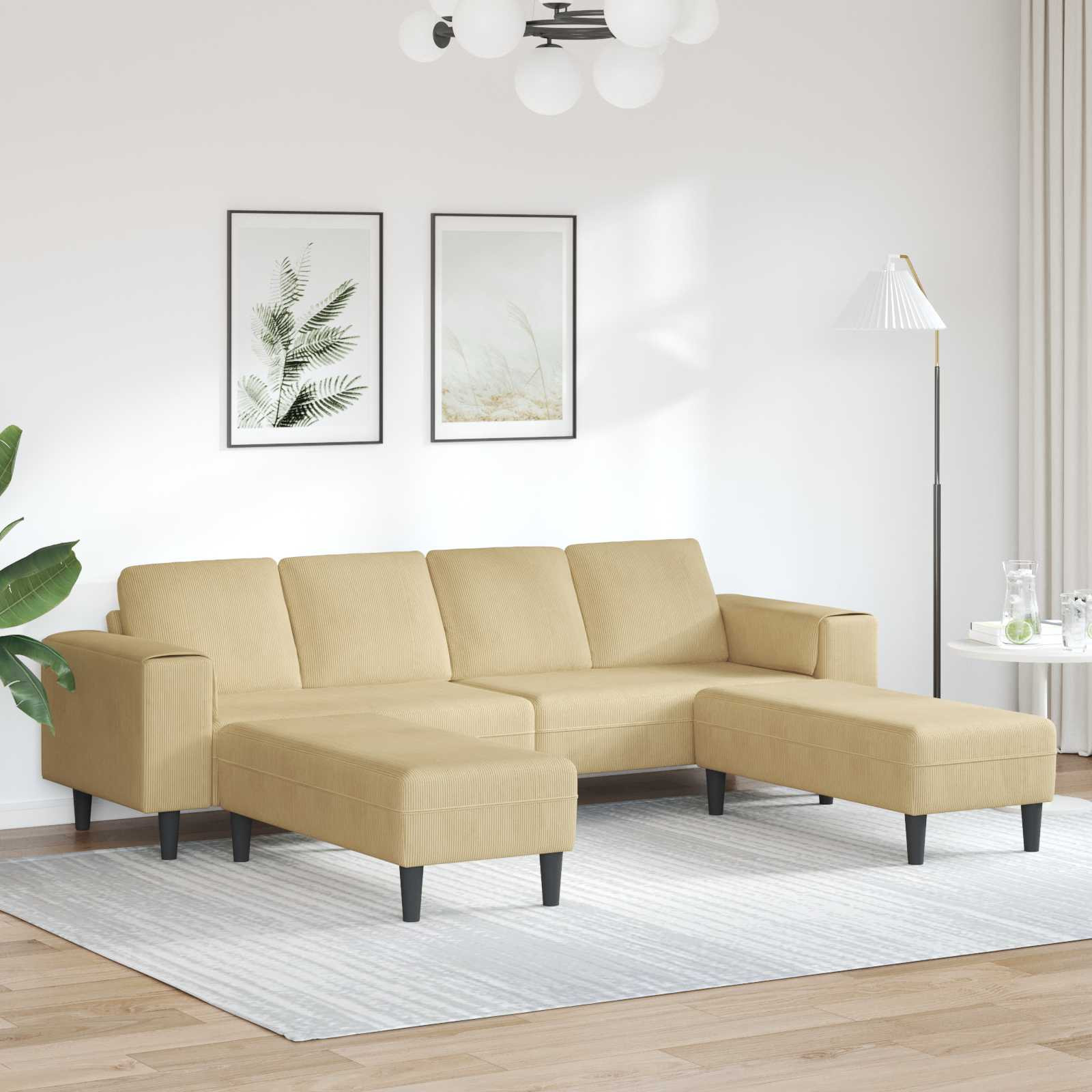 vidaXL Sofa Grau-Grün 250 x 188 x 76 cm Cordstoff