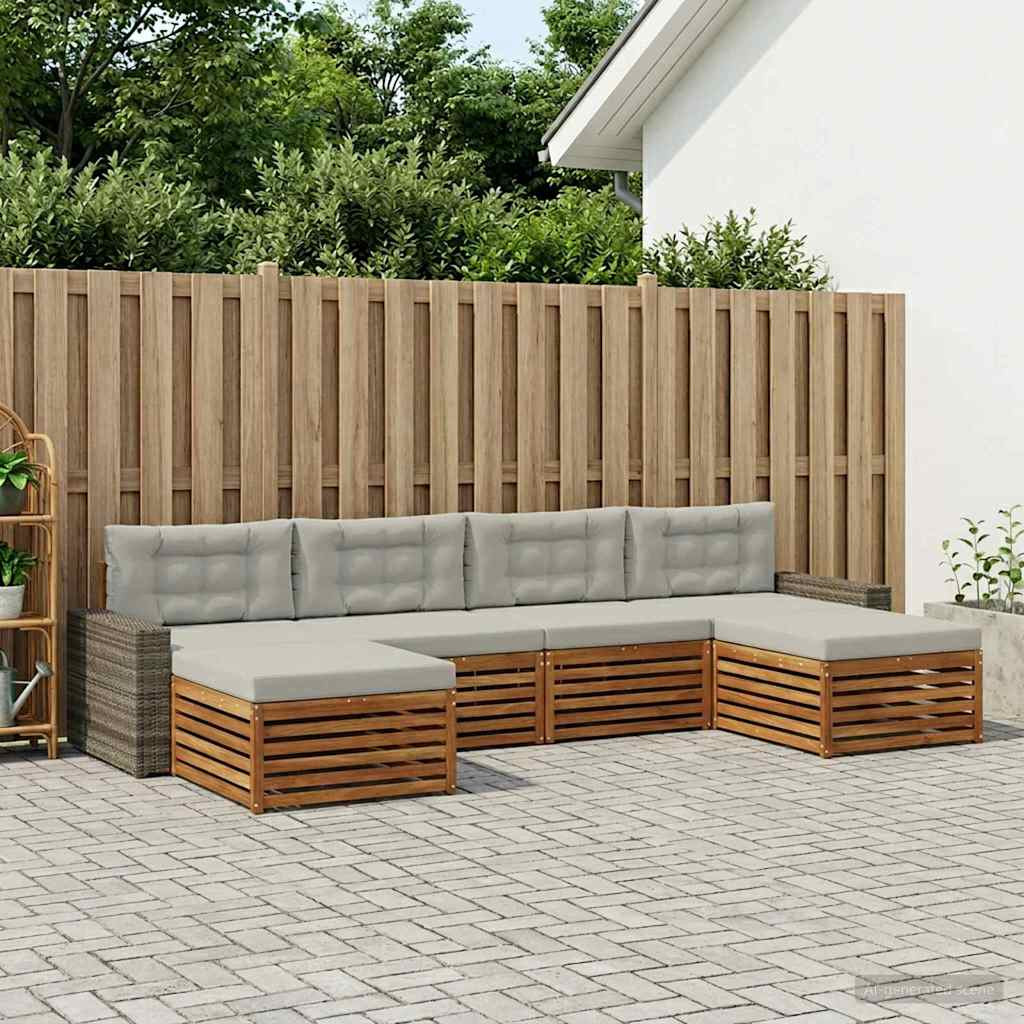 vidaXL Sofagarnituren mit Kissen 6 pcs Massivholz Akazie