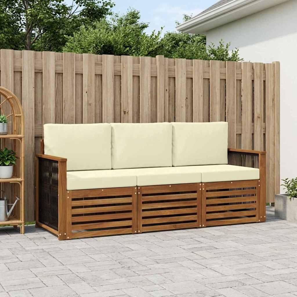 vidaXL Sofagarnituren mit Kissen 3 pcs Massivholz Akazie