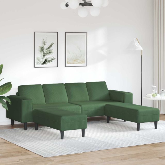 vidaXL Sofa Dunkelgrün 250 x 188 x 76 cm Cordstoff