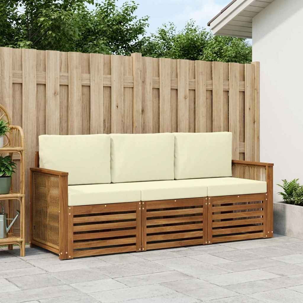 vidaXL Sofagarnituren mit Kissen 3 pcs Massivholz Akazie