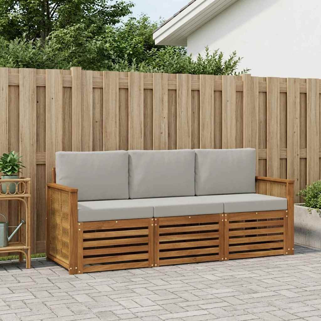 vidaXL Sofagarnituren mit Kissen 3 pcs Massivholz Akazie