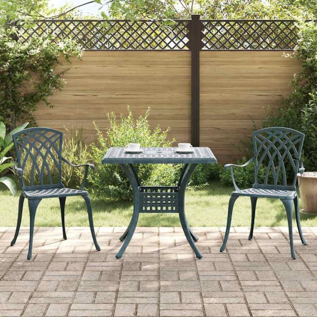 vidaXL Gartentisch Set 3 pcs Grün Gussaluminium