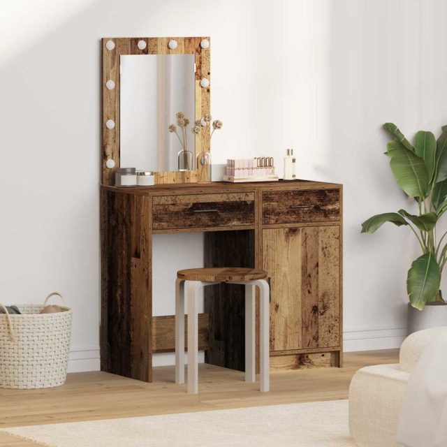 vidaXL Schminktisch mit Tür 2 pcs Braun 50 x 41 x 135 cm Holzwerkstoff