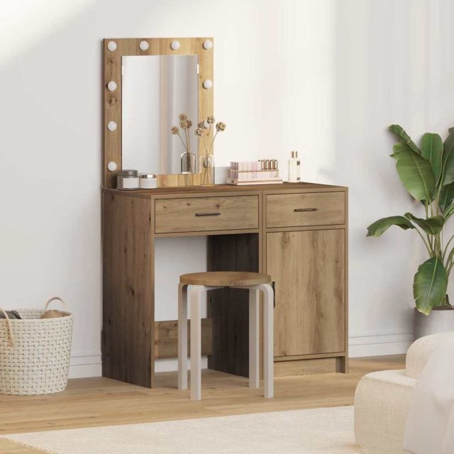 vidaXL Schminktisch 2 pcs Braun 50 x 41 x 135 cm Holzwerkstoff