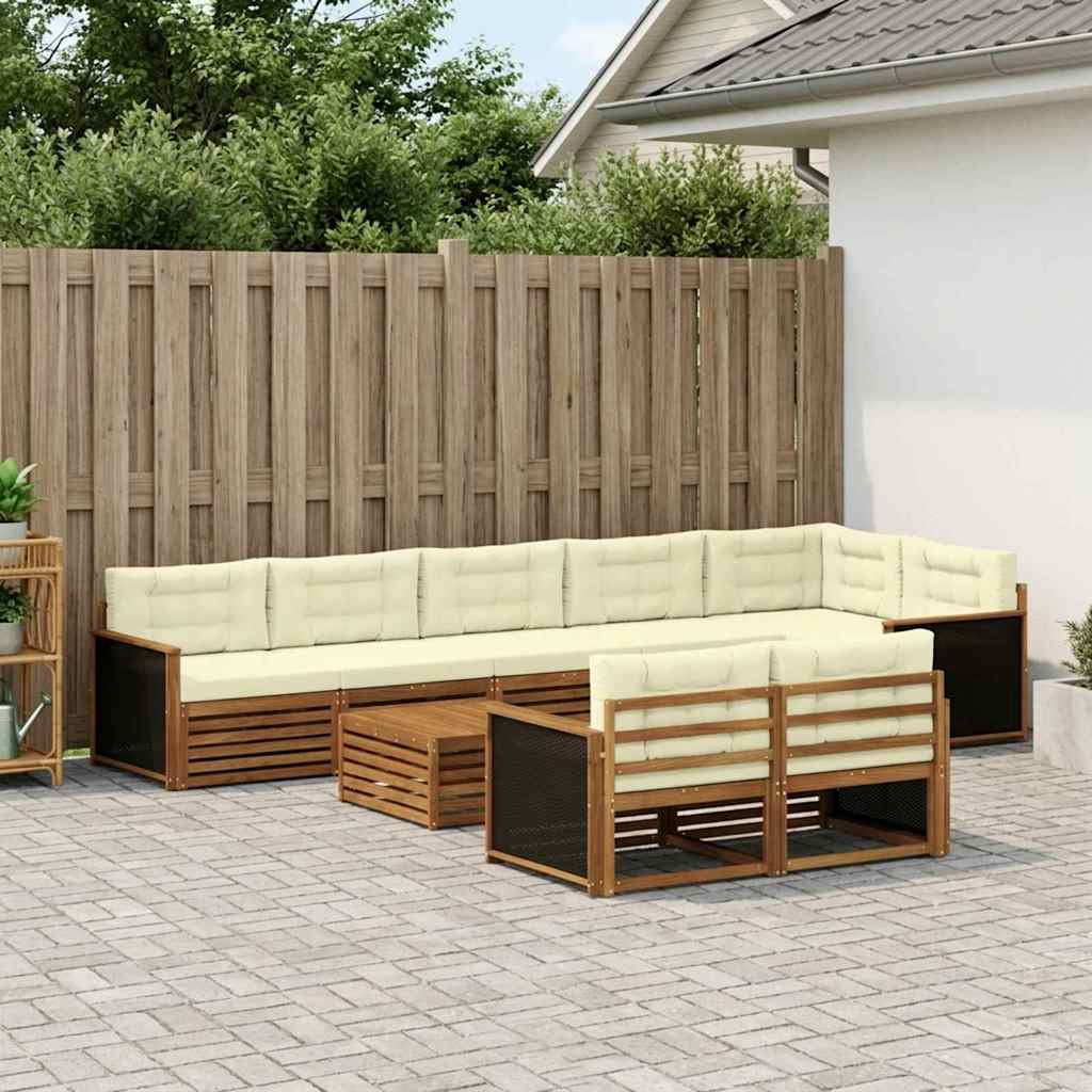 vidaXL Outdoor-Sofagarnitur mit Kissen 9 pcs