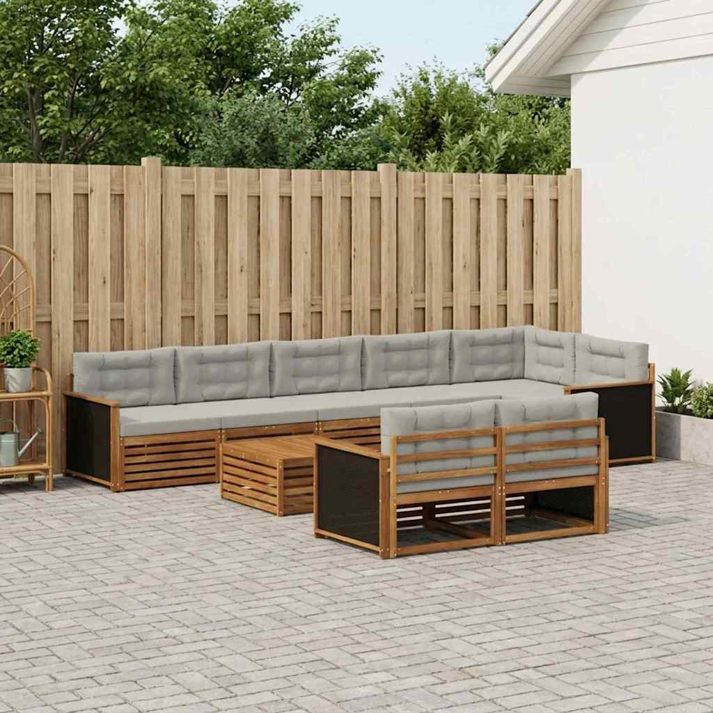 vidaXL Outdoor-Sofagarnitur mit Kissen 9 pcs