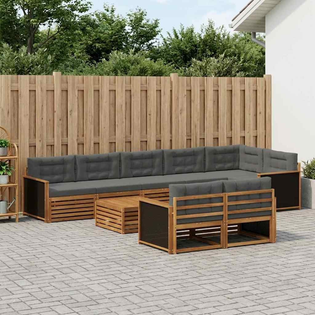 vidaXL Outdoor-Sofagarnitur mit Kissen 9 pcs