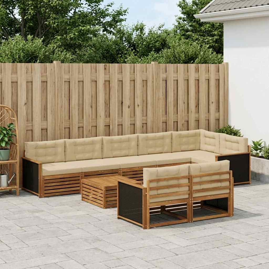 vidaXL Outdoor-Sofagarnitur mit Kissen 9 pcs