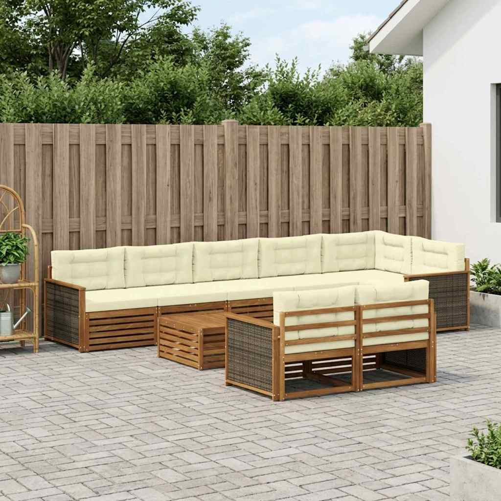 vidaXL Outdoor-Sofagarnitur mit Kissen 9 pcs