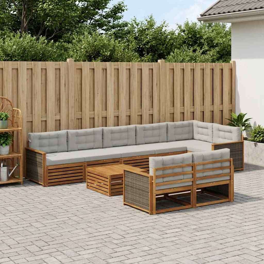 vidaXL Outdoor-Sofagarnitur mit Kissen 9 pcs
