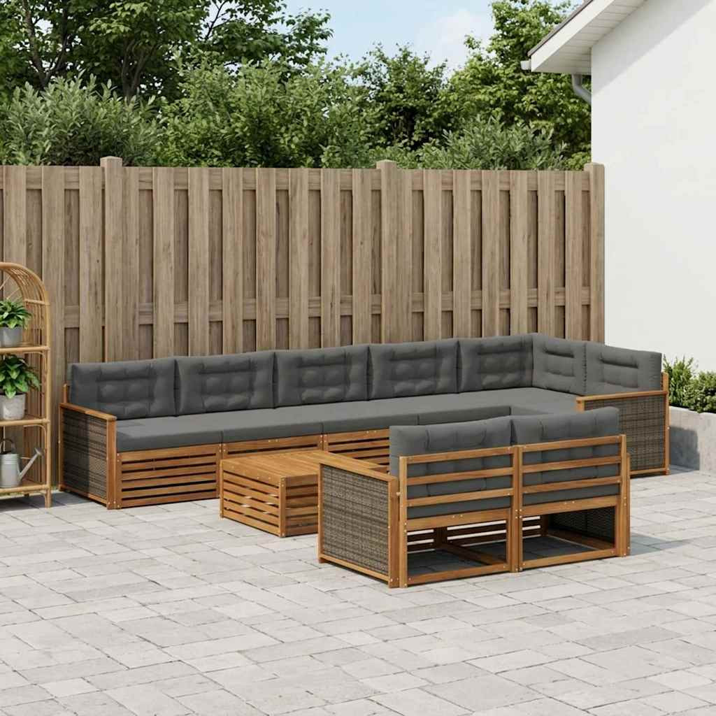 vidaXL Outdoor-Sofagarnitur mit Kissen 9 pcs