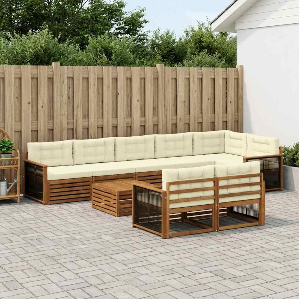vidaXL Outdoor-Sofagarnitur mit Kissen 9 pcs