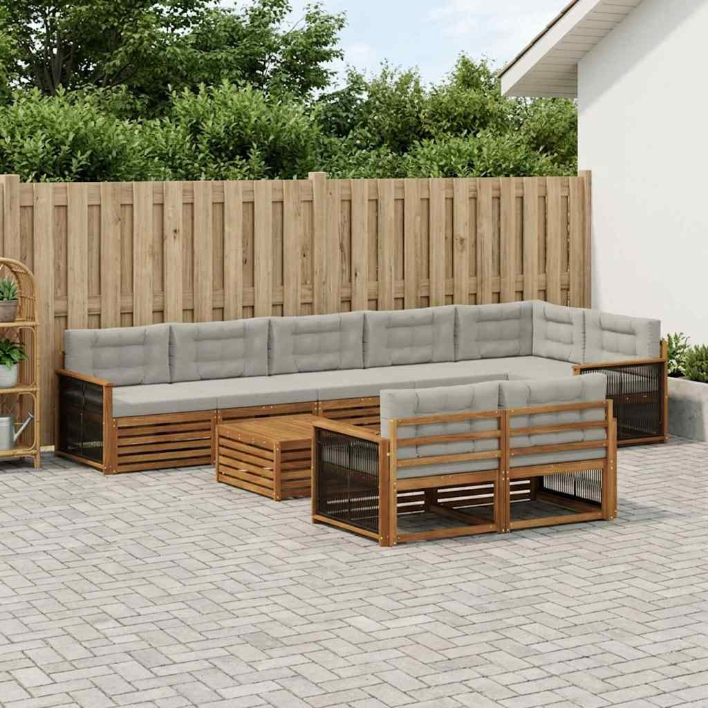 vidaXL Outdoor-Sofagarnitur mit Kissen 9 pcs
