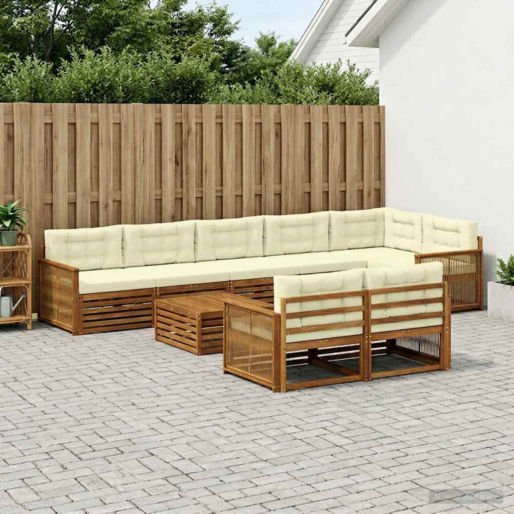 vidaXL Outdoor-Sofagarnitur mit Kissen 9 pcs