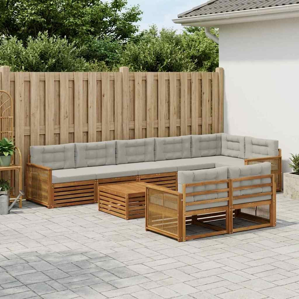 vidaXL Outdoor-Sofagarnitur mit Kissen 9 pcs